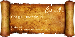 Csigi András névjegykártya